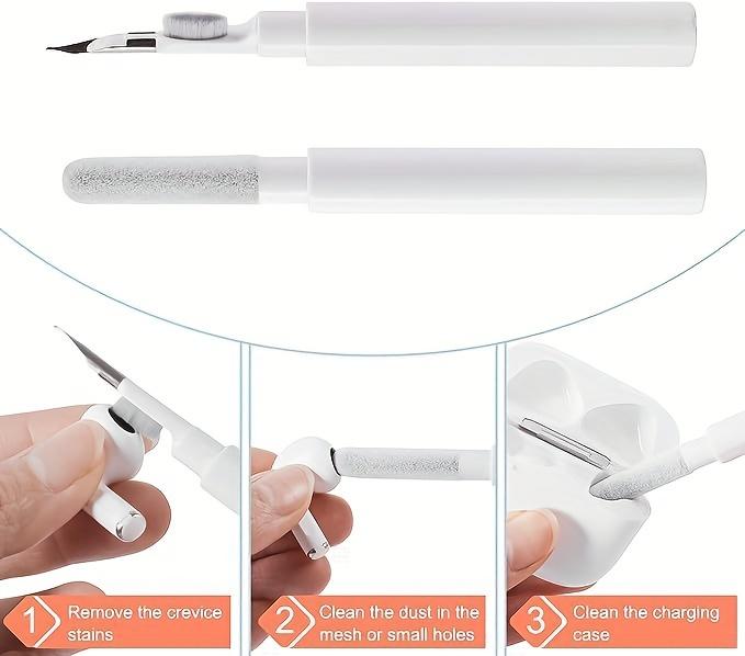 Durable ABS Wireless Earbud Cleaning Pen with Precision Brush - Ideal for Earphones, Keyboards & More, Includes Replacement Tips, Earbuds Wireless