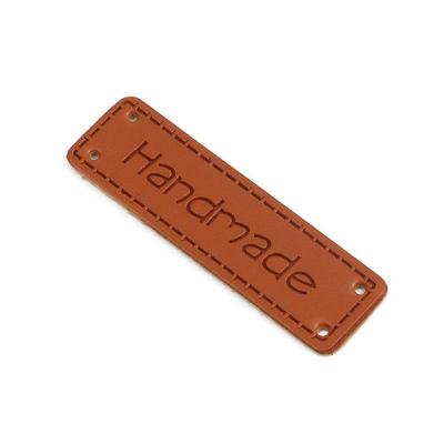 50pcs 1x4cm Embossed Letter Garment Bags Accessories DIY Labels Handmade Pattern PU Leather Tags Sewing Accessory