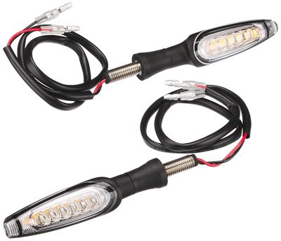 Kijima Motorcycle Parts Turn Signal Sequential Turn Signal LED TR Type Set of 2 Aluminum Die Cast Finish Clear Lens 12V5.3W Body/Black 219-5177A