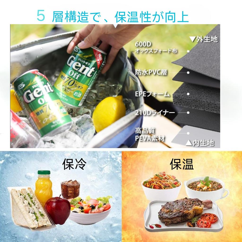 Cooler Insulated Insulation for Cooling and Ideal for Sports and Shopping Box, Bag, Soft, Foldable, Lightweight, Waterproof, Multi-layer Long-lasting