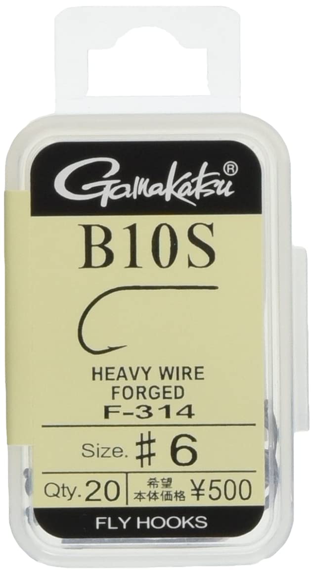 Gamakatsu Fly Hook B10S No. 6 20 Pieces NS Black medium size