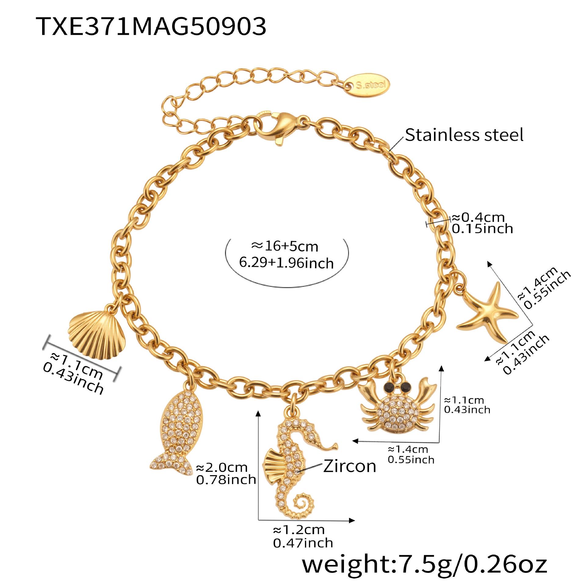 Qiong Yao Rhinestone Seahorse & Fish DIY Multi-Pendant Handmade Necklace Bracelet