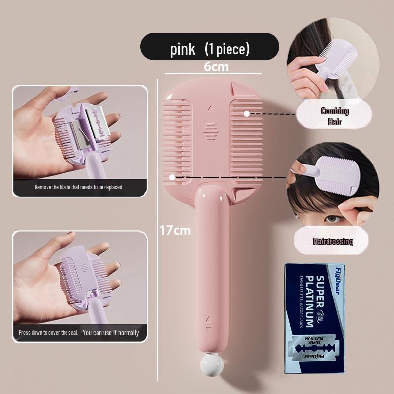 Fluffy Tooth Three-Row Boar Bristle Hairdressing Comb - Wooden, Pointed, Long Handle for Teasing, Curling, and Styling