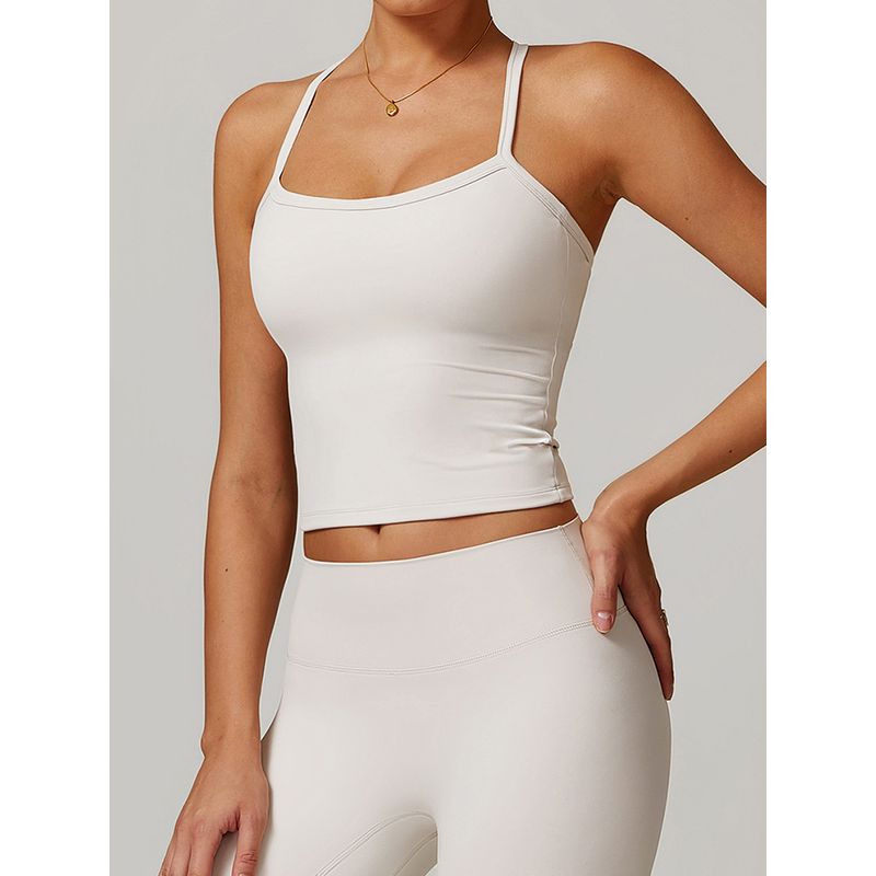 Fine Sling Sports Underwear Women Outer Wear Summer Yoga Vest Top With Chest Pad Running Quick-Drying Workout Clothes Beauty Back