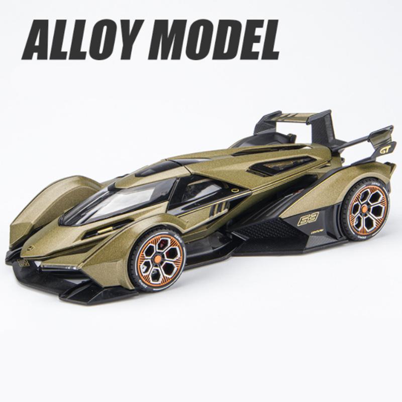 1/22 Modèle de Voiture de Sport V12 Vision Vgt Gran Turismo Alliage Concept Diecast Métal Simulation Jouet Modèles de Voitures Pour Cadeaux d'Anniversaire d'Enfant