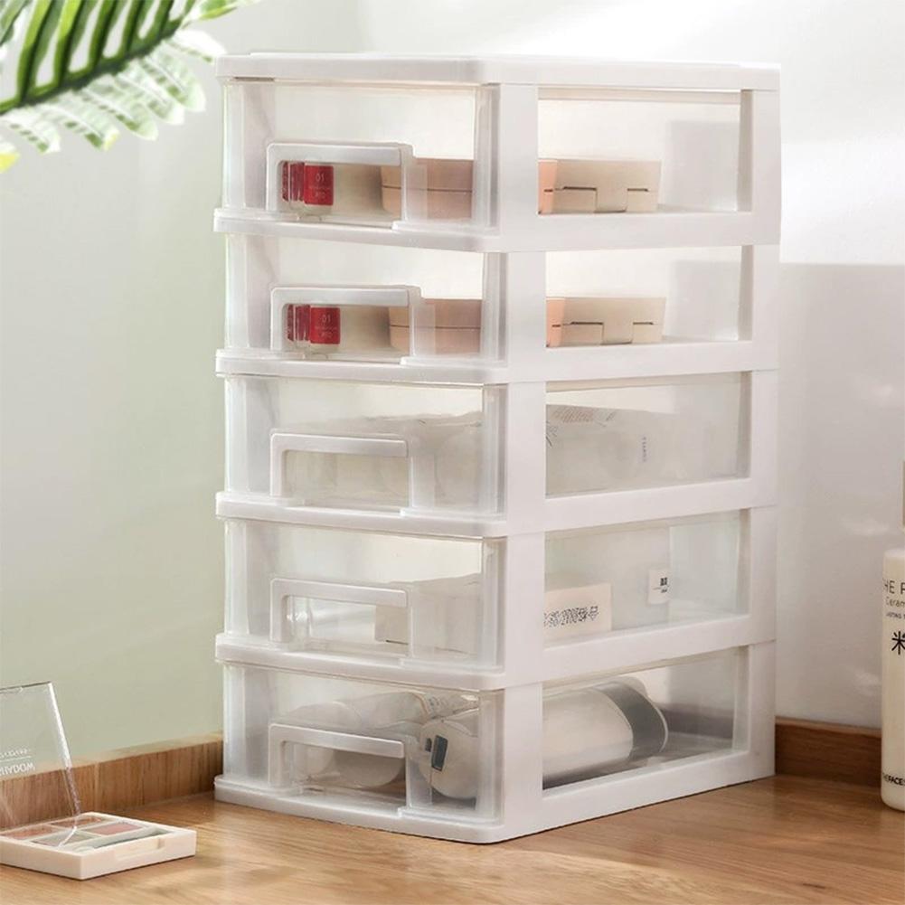 5-stöckige Desktop-Aufbewahrungsbox Schubladenstil Büro-Schreibtisch-Aufbewahrungsschrank Schreibwaren Transparente Box Stabile Aufbewahrungsbox für Verschiedenes