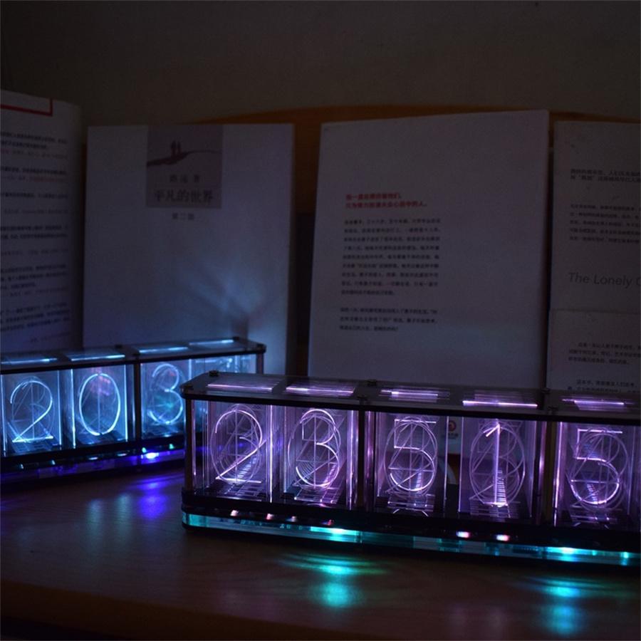 Gift DIY Kit Analog Nixie Tube Glow Clock Music Led Rgb Luminous Digital Display