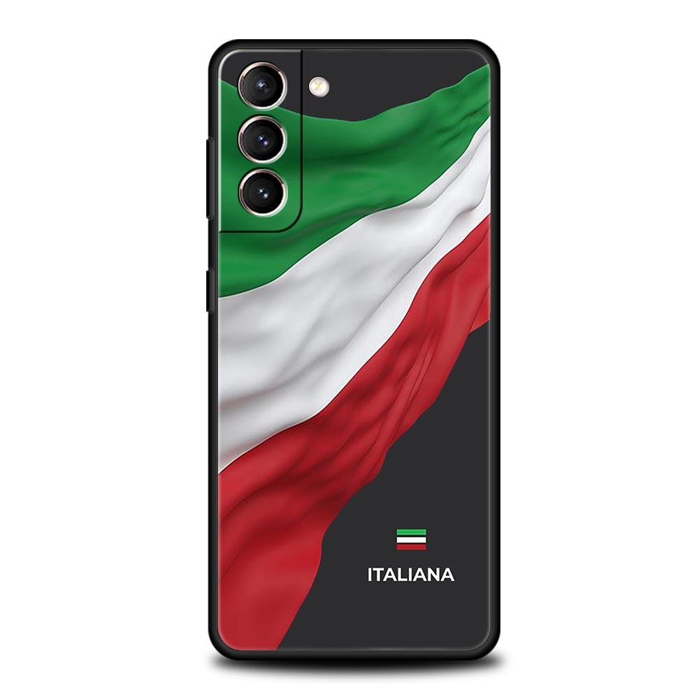 ITALY Flag Phone Case For Samsung Galaxy S24 S23 S22 S20 Ultra S21 FE 5G S10 S9 Plus S10E S8 Soft Silicone Cover