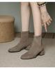 High Heels Women Ankle Boots  2026 Winter Fashion Suede Heeled Boots New Square Toe Elegant Women's Ankle Boots