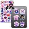 50PCS Dreamy Purple Tea Cup Stickers, Fantasy World Graffiti Decals for DIY Decoration & Journal