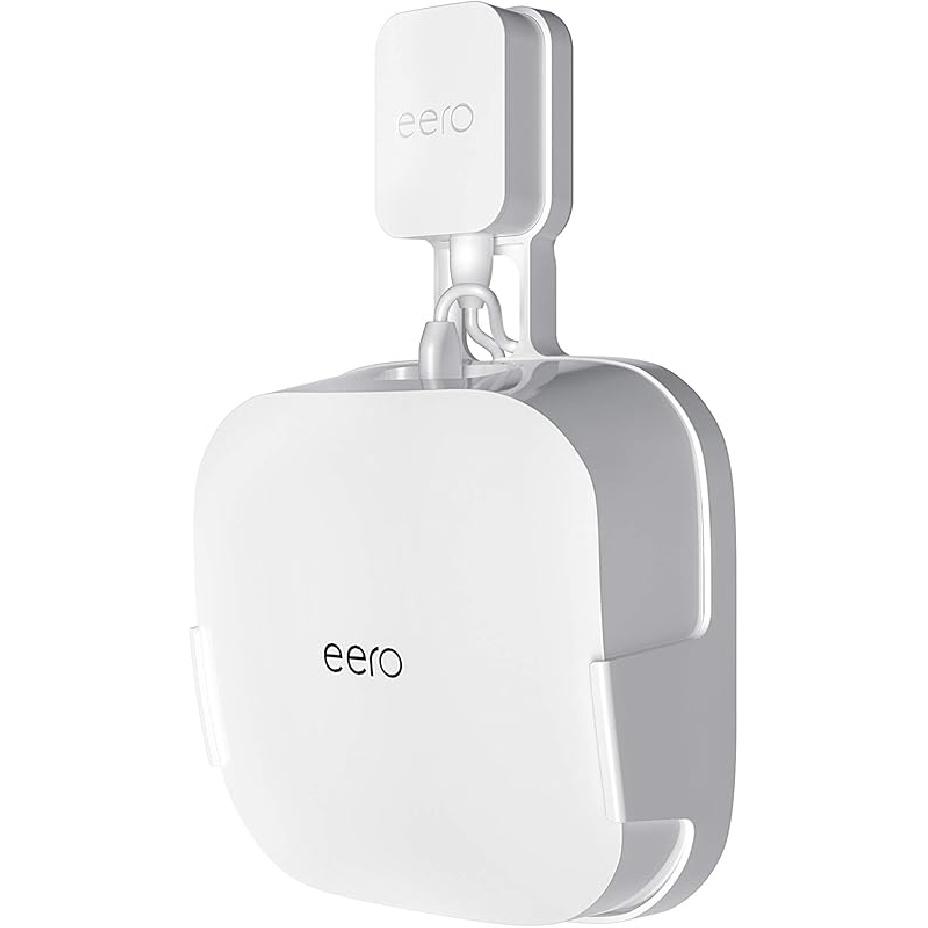 COOLWUFAN Wall Mount Holder for eero Pro 6/6E Home WiFi System - Simple and Sturdy Stand Bracket for Tri-Band Mesh Wi-Fi 6 System (White, 3 Pack) White(1 Pack)