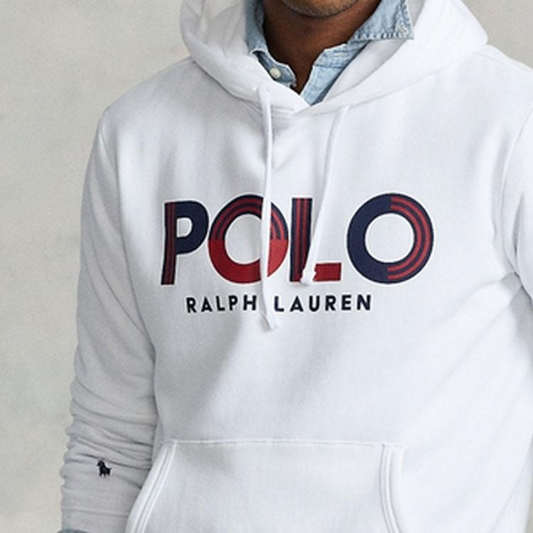 Polo Ralph Lauren Mikina s logem s kulatým výstřihem Pánské mikiny Bílá MNPOKNI16821937-100