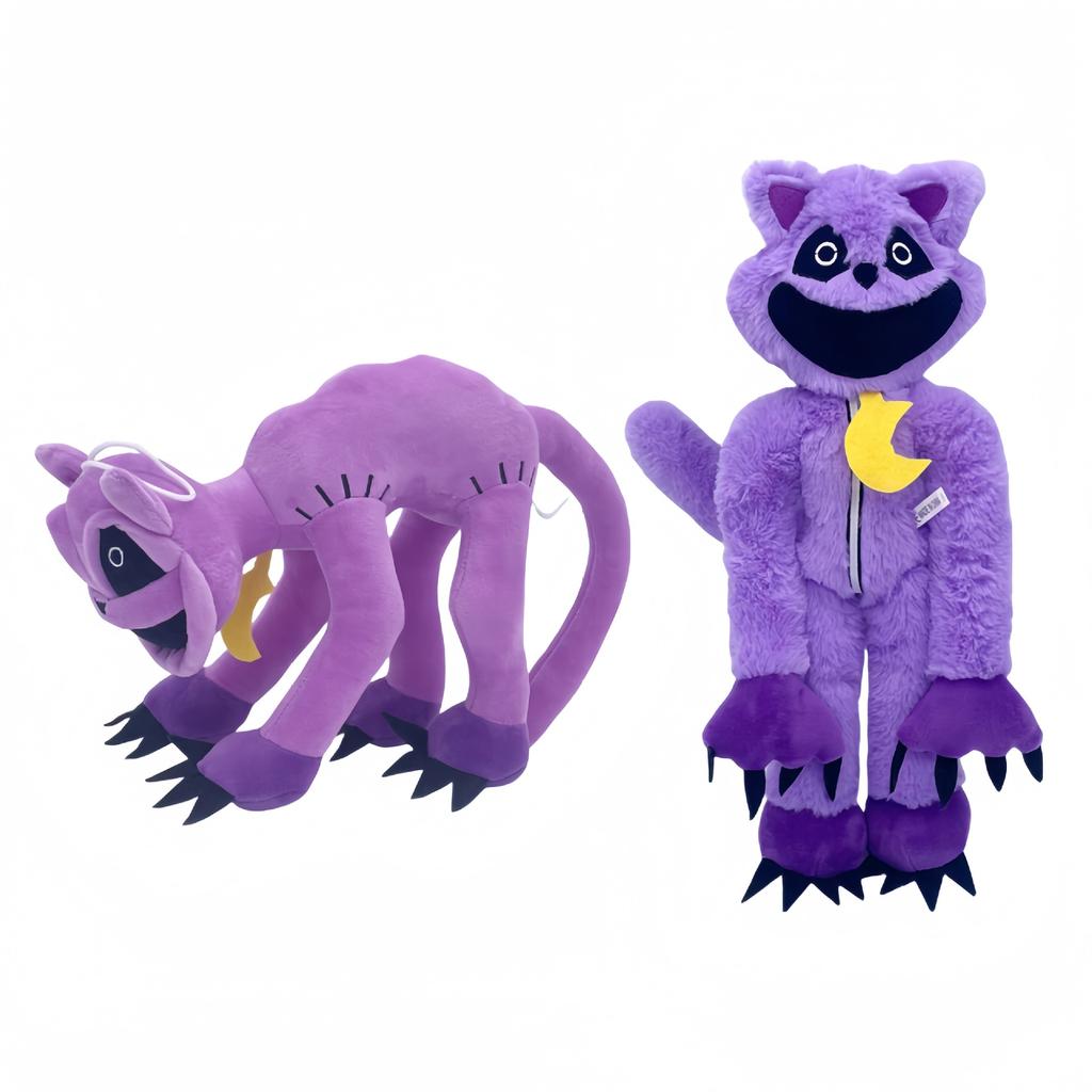 Smiling Critters Poppy Plush Toy Horror Doll Scary Game Plushie Catch Machine Style Black White Collectible 25cm