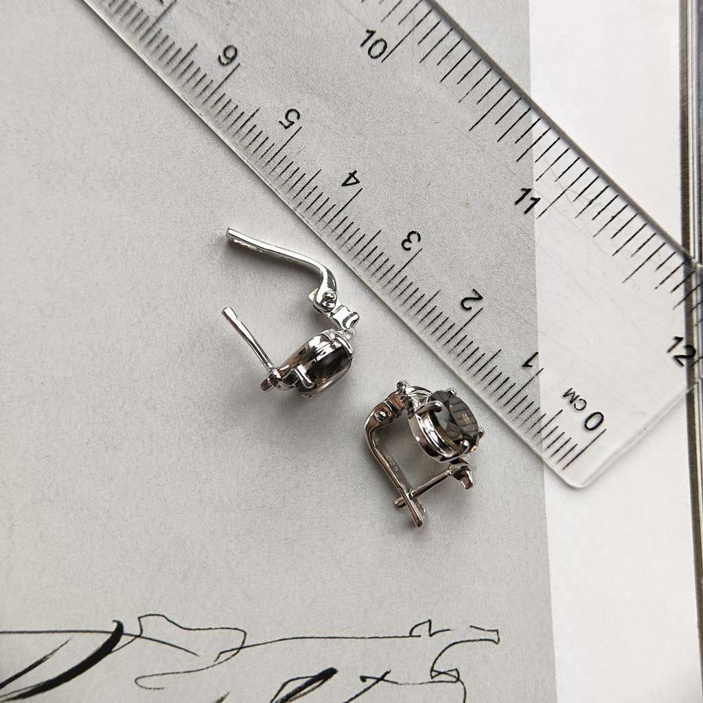 Cercei din argint cu rauchtopaz natural (cuarț fumuriu) 3,467 ct (2180586)