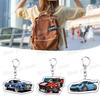 Cool Sports Car Racing Keychains for Accessories Bag Fashion Red Car KeyChain Ring Jewelry Fans Gifts Keyrings