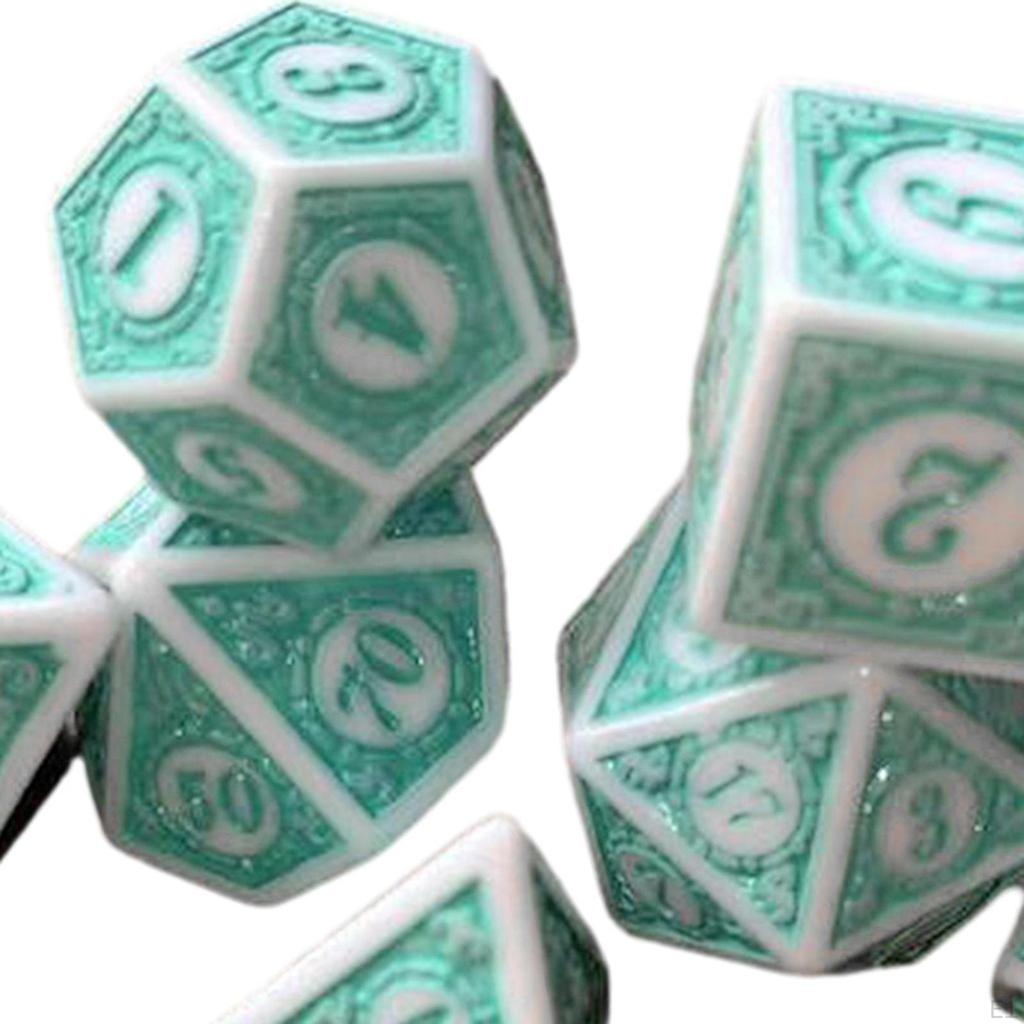 7 Pieces Game Dices Set, Dice Entertainment Toys Math Counting Teaching Aids Polyhedral