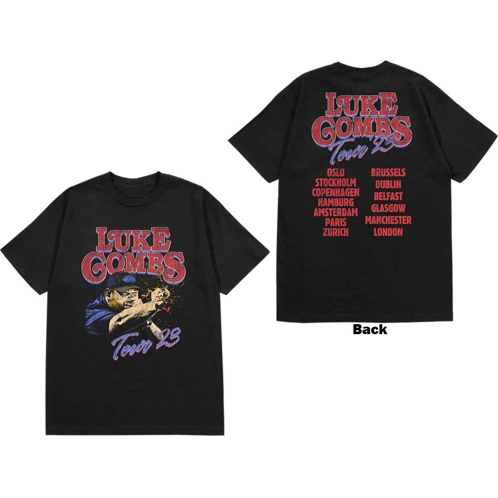Men s Luke Combs Tour 23 Smashing Beer T-shirt Medium Black L