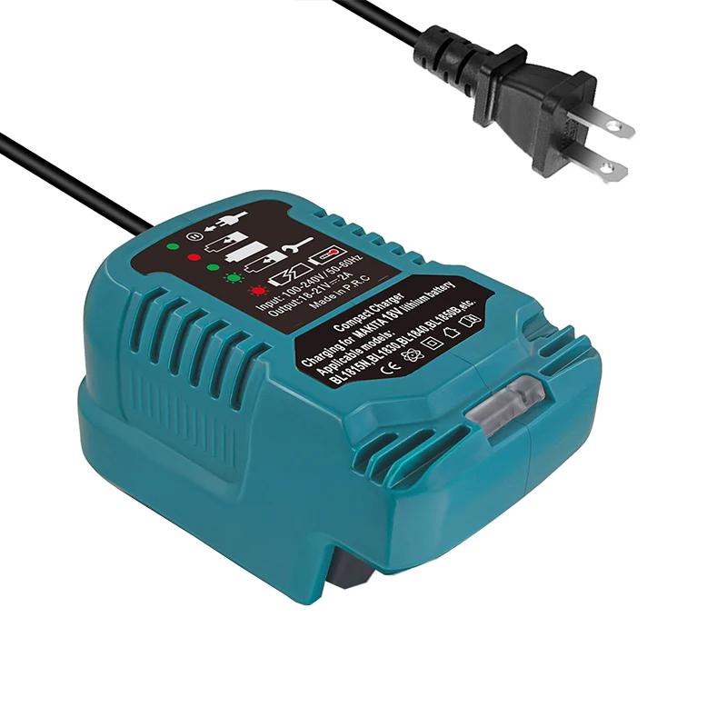 12V/24V 100-240V Li-ion Battery Mini Compact Car Charger for Makita 18V Lithium Ion Battery BL1860 BL1830 Replacement for DC18RC
