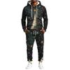 Men's Christmas Print Hoodie and Straight Leg Sweatpants 2 Piece Casual Outfit