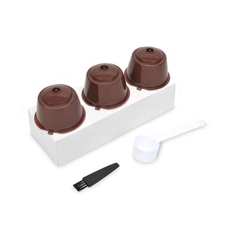 3Pcs/Set Coffee Filter Cup Coffee Capsule Cups Refillable Reusable Compatible with Plastic Piccolo
