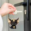 2D Cute Car Acrylic Flat Rearview Mirror Pendant Keychain Accessories