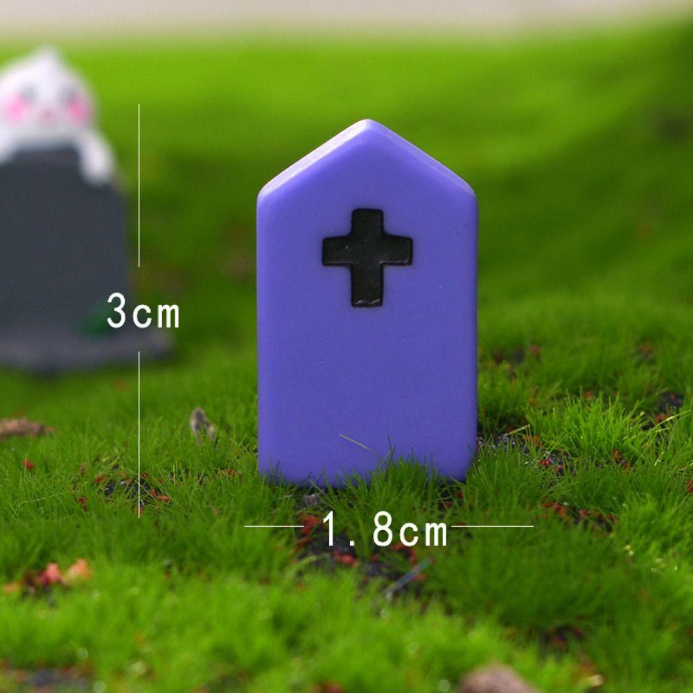 3D Halloween Small Ornaments Cute Ghost Candlestick Ornaments Halloween Ghost Tombstone Outdoor