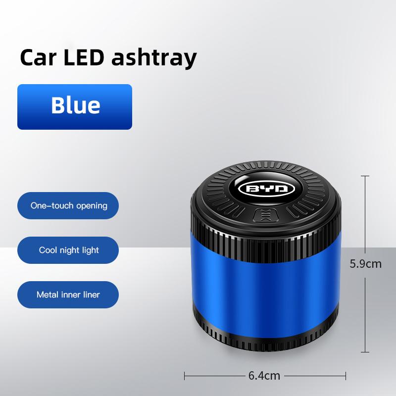 Car Interior Ashtray LED Light Portable Smoke Ashes Holder For BYD Qin Tang U8 F3 E6 Atto3 Yuan Plus Song Max F0 G3 I3 Ea1 Dmi