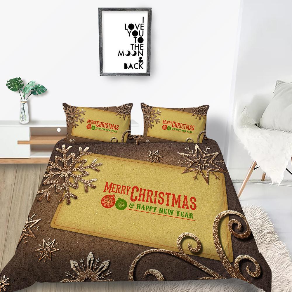 

Пододеяльник с 3D цифровой печатью, наволочка, трехпредметный, рождественский подарок, полиэстер EU single 135*200