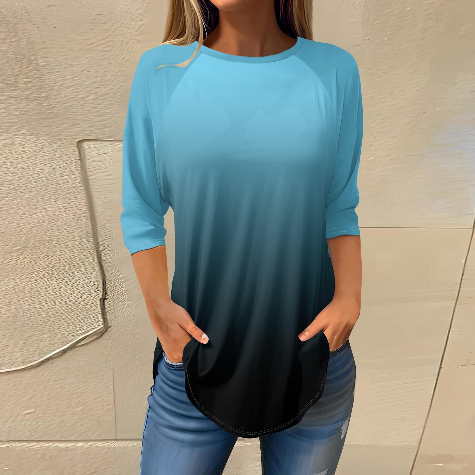 Женские модные повседневные топы для выхода в свет с принтом и рукавом реглан — фото 12