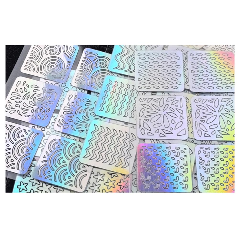 24 buc. Autocolant laser gol pentru unghii Gel de unghii Lac Vârf Folie de transfer Stampila 3D pentru unghii Stea inimii