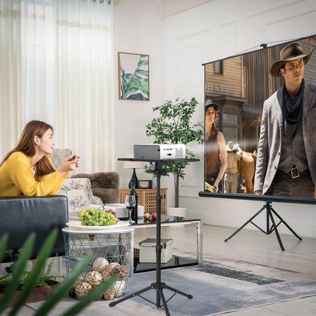 AKOZLIN Projector Tray Foldable Projector Height Load Capacity For Lectern Laptop Tripod Commercial Black Stand, Stand, 59-125cm Adjustable, 10kg,