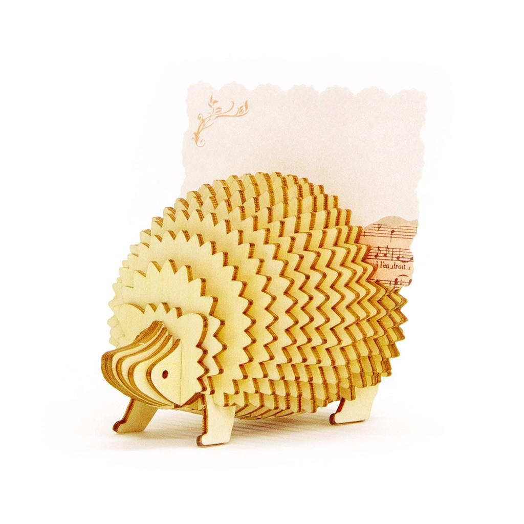 Hedgehog Memo Stand A 3D wooden puzzle DIY craft kit for kids and adults alike educational toy for boys and girls a great 3D art piece and a great