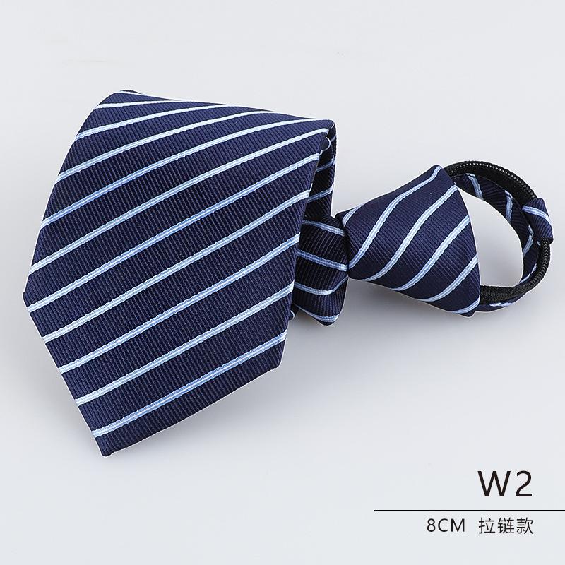 Men'S Dress Business Career Wedding Groom Korean Version Narrow Lazy Blue Zipper Free Hand Striped Tie