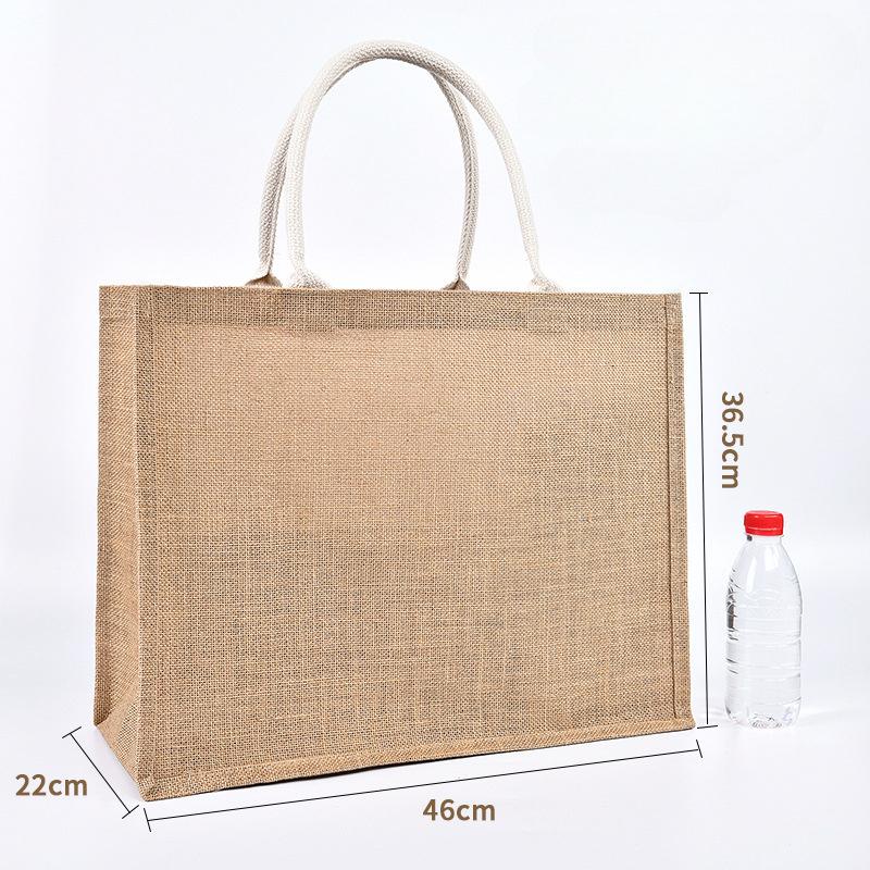 Linen Bag Hand-painted Cotton Sacks Jute Portable Imitation Sacks Linen Bags Shopping Bags Laminated Bags