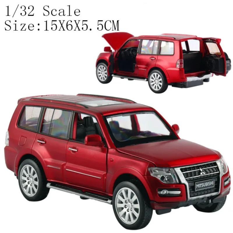 1/32 Mitsubishi PAJERO Slitinové auto Odlitky a Hračková vozidla Kovový Simulační model auta Natahovací Zvukové Světlo Dětský dárek