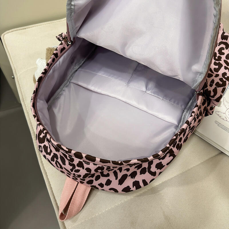 Leopard Print Schoolbag Women's Lightweight Backpack