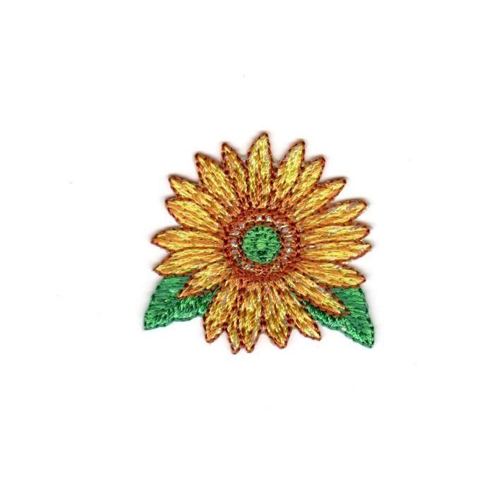 Ecusson Thermocollant Fleur Jaune 4 x 4 cm