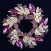 Women Concise Fashion Rhinestone Crystal Flower Wedding Bridal Bouquet Brooch Pins Brooches Accessories Creative Gift Decorative