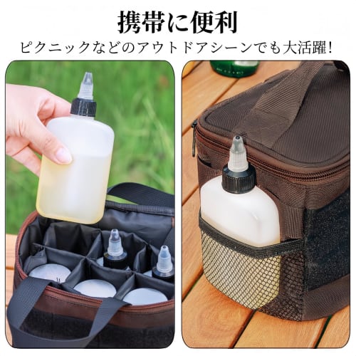 RuiChy 3-Piece Spice Bottle, Oil Refillable Container, Squeeze Bottle, Alcohol Dispenser, Soy Sauce Dispenser, Leakproof, Reusable, Portable, 120ml, F