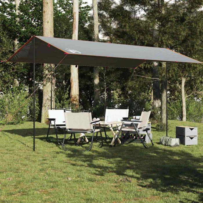 VidaXL Bâche de camping gris et orange 500x294 cm imperméable, bâche, bâche imperméable, bâche de camping légère, bâche 94669