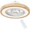 Deckenventilator mit Licht und Fernbedienung, 6 Geschwindigkeiten, Einstellbare Helligkeit, Leiser Motor, Hellbraun