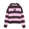 ZAZA fatto in casa stile europeo e americano, abbigliamento da donna all'ingrosso, temperamento alla moda e versatile, maglieria casual multicolore transfrontaliera