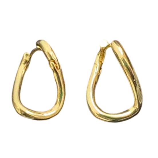 1 Pair Geometric Huggie Hoop Earrings for Women, Casual Simple Earrings, Lightweight Minimalist Jewelry for Party Daily Wear золотистый