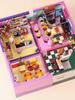 Mini City Street View Coffee Shop Bar Hair Salon Blocks Bricks Creative 3D Puzzle Room Model Toys Friends Children Birthday Gift