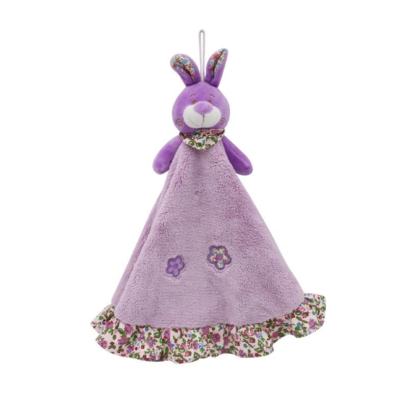 Cute Cartoon Animal Coral Fleece Children's Hanging Hand Towel - Thickened and Absorbent