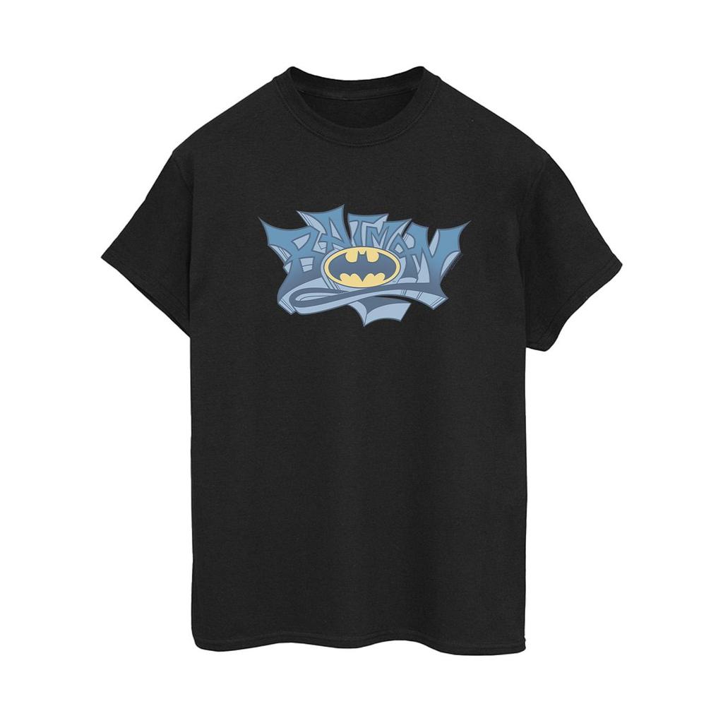 DC Comics Womens/Ladies Batman Graffiti Logo Cotton Boyfriend T-Shirt