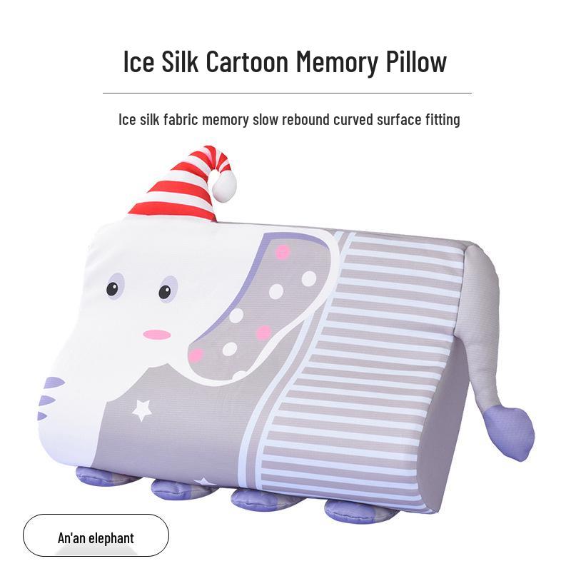 

Kids Ice Silk Summer Pillow: Breathable, Cool, Memory Foam for Neck Support Wavy Pillow 40x25x7/5cm