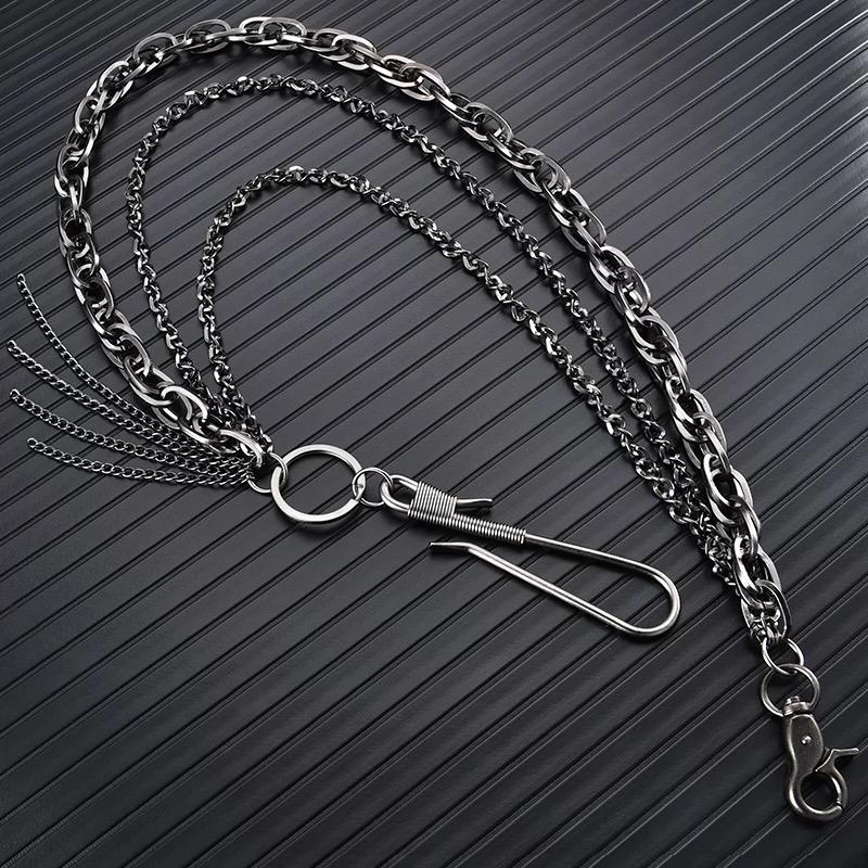 Goth Vintage Punk Metal Waist Chain Hip Hop Techwear Style Jeans Chains Men Women Fashion Decorative Pants Chain