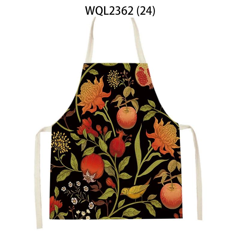 Retro Flowers Plant Pattern Aprons Home Baking Cooking Kitchen Aprons for Women Men Outdoor Garden Cleaning Aprons