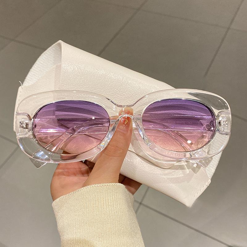 

Солнцезащитные очки для улицы, цветные овальные очки в оправе, модные очки для уличной фотографии чистый